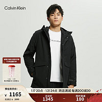 Calvin Klein运动秋冬男士三合一可拆卸仿羊羔绒拼接内胆连帽外套4MF2O508 001-黑色 L