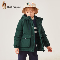 Hush Puppies 暇步士 冬季儿童纯色保暖羽绒风衣