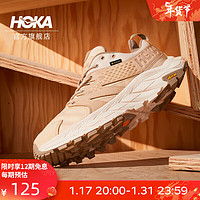 HOKA ONE ONE 男女鞋秋冬ANACAPA LOW GTX低帮户外徒步鞋耐磨减震支撑防水版 流沙色/蛋酒色 42