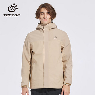 TECTOP 探拓 羽绒内胆冲锋衣男 三合一两件套户外保暖防风登山服 男款沙卡其 M