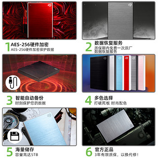 SEAGATE 希捷 移动硬盘2t机械存储1t加密5t大容量ps4游戏4t