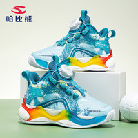 哈比熊（HOBIBEAR）童鞋儿童篮球鞋男童跑步鞋网面休闲鞋儿童运动鞋JD98S80青蓝28码