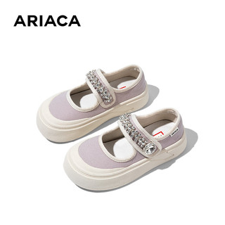  ariaca 厚底 女童帆布鞋  29码 内长19.0/适合脚长18.0-18.6 卡其色