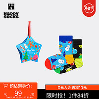 Happy Socks【物】童袜秋季圣诞多彩假日棉袜中筒袜2双装礼盒 假日礼盒 4-6Y