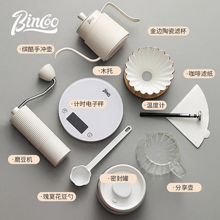 Bincoo 手冲咖啡壶套装咖啡器具过滤分享壶全套手磨咖啡机家用组合套装 基础款-咖啡粉