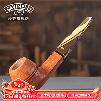 沙芬（SAVINELLI）手工石楠木烟斗P427帕洛玛彩嘴意大利高档男女士烟具 【510斗型 牛头犬直斗 大号】