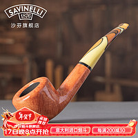 沙芬（SAVINELLI）手工石楠木烟斗P427帕洛玛彩嘴意大利高档男女士烟具 【316斗型 大口径直斗 大号】