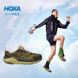 HOKA ONE ONE 男女款秋冬卡哈低帮防水徒步鞋叶绿色/蛋酒色 （2月发售） 41