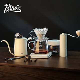 Bincoo手冲咖啡壶套装分享壶滤杯家用小型手磨手冲壶咖啡器具全套 白色大师版手冲套装 9件套