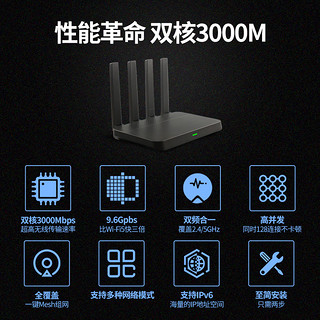 卡尔 KL600 AX3000 双频3000M家用路由器 WiFi 6