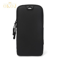 OKOJ品牌跑步手机臂包女夏季运动手机袋手腕包男大容量臂套腕包 黑色