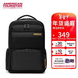 AMERICAN TOURISTER 美旅 箱包美旅时尚轻商务电脑包简约皮磨料NE2*09002黑色