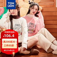 唐狮 TONLION女迪士尼玩具总动员草莓熊彩色文字前胸图案圆领毛线衫dt 本白 S