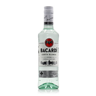 Bacardi百加得白500ml朗姆酒莫吉托mojito鸡尾酒基酒调酒烘焙洋酒