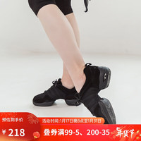 SANSHA 三沙 拼接现代舞鞋网面运动舞蹈鞋气垫软底女广场舞鞋P22LS黑37