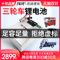 阵风48v60V电动车三轮车锂电池摩托车电瓶车铁锂电池电瓶40Ah75Ah