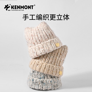 kenmont卡蒙手工织猫耳朵帽子百搭保暖护耳可爱针织帽