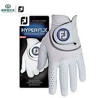 Footjoy高尔夫手套男士HyperFLX高性能透气舒适小羊皮golf左手右手手套 HyperFlx白/灰((右手) #24