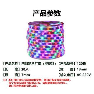 贝工 BeiGongLED彩色跑马灯带 120珠  樱花跳春节防水霓虹氛围装饰灯条 30米 跑马灯带 120珠 30米