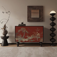 韵祺阁中古花鸟客厅沙发旁杂物收纳柜法式复古进门入户鞋柜玄关柜实木柜 南美胡桃木 【支持尺寸】