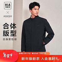 HLA 海澜之家 夹克男24新款轻商务经典系列印花外套男春季 藏青30 185/100A(2XL) 推荐83-90kg