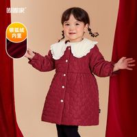 DUDUJIA嘟嘟家宝宝新年连衣裙女童洋气保暖过年服可爱儿童唐装需拜年装红