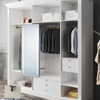 IOVACE 丽维诗 用全身镜隐藏式试衣镜led带灯衣柜镜子推拉旋转穿衣镜 白色 120