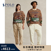 Polo Ralph Lauren 拉夫劳伦【Polo x Element】男女同款 23年秋宽松版针织羊毛衫 200-棕色 S