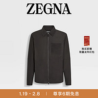 杰尼亚（Zegna）24春夏SECONDSKIN 正绒面革衬衫外套UDPNSA7-D274P-M09-56 56/XL
