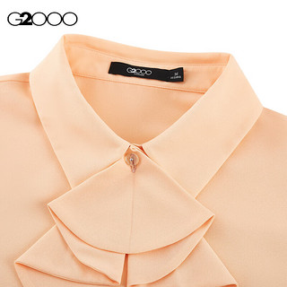 G2000【肌理感】G2000女装SS24商场柔软可机洗配领带休闲长袖衬衫 肌理感-浅红色带领衬衫25寸 34