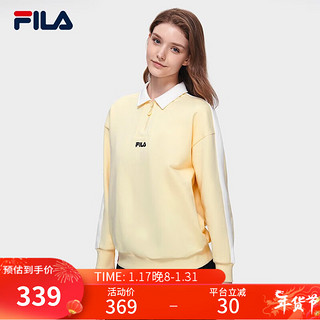 斐乐（FILA） FILA 斐乐女子长袖POLO衫春时尚休闲学院风翻领上衣 杏鹅黄-YE 170/88A/L