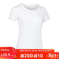 DECATHLON 迪卡侬 女式基础T恤 SPORTEE 经典白 4072453