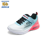 SKECHERS 斯凯奇 儿童鞋时尚气垫跑步鞋男女童魔术贴运动鞋403932L/303612L 白色/珊瑚色/WCRL 28.5码