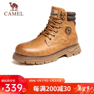 CAMEL 骆驼 男士马丁靴厚底保暖时尚男鞋 G13W076028T 驼色 41