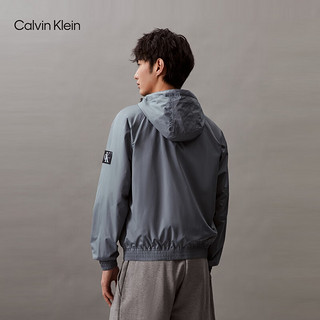 Calvin Klein Jeans24春夏男士字母印花户外休闲运动连帽外套ZM02677 PN6-雾霾蓝 S