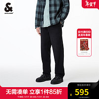 杰克·琼斯（JACK&JONES）衣服男装裤子秋冬男宽松直筒加绒款黑色休闲裤微弹潮流百搭高级感 E41黑色 180/84A/LR