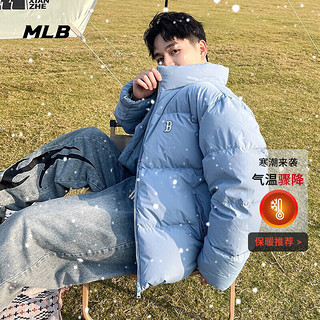 美职棒（MLB）羽绒服男女 冬季短款羽绒外套宽松时尚户外保暖休闲上衣 3ADJB0336-43BLP XL