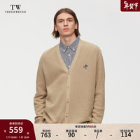 Teenie Weenie Men小熊男装毛针织开衫男2024春季毛衣上衣休闲外套 卡其色 170/M
