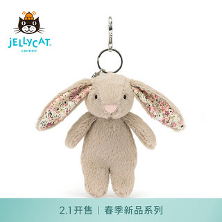 Jellycat2024新春花布米色邦尼兔包包挂饰可爱挂件公仔毛绒玩具钥匙扣 花布米色邦尼兔包包挂饰 高17 X 宽4 CM