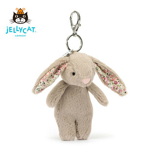 Jellycat2024新春花布米色邦尼兔包包挂饰可爱挂件公仔毛绒玩具钥匙扣 花布米色邦尼兔包包挂饰 高17 X 宽4 CM