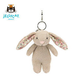 Jellycat2024新春花布米色邦尼兔包包挂饰可爱挂件公仔毛绒玩具钥匙扣 花布米色邦尼兔包包挂饰 高17 X 宽4 CM