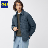GU极优男HEATPADDED菱形格夹克空气棉服外套B347538