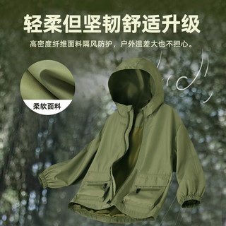 马克华菲男童外套春季2024防风防水男孩风衣时尚潮酷户外儿童冲锋衣 yrm拼色K砂黄 140