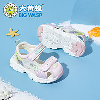 BIG WASP 大黄蜂 女宝宝包头凉鞋夏季幼童一岁软底防滑机能鞋小童软底学步鞋