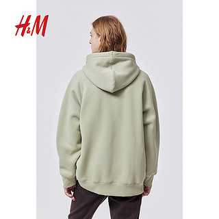 H&M HM男装卫衣加绒宽松舒适简约休闲长袖连帽衫1099512