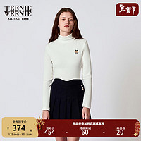 Teenie Weenie【含莫代尔】小熊2024年早春保暖高领T恤打底衫 象牙白 155/XS