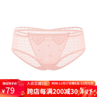 遐女士性感内衣内裤三角裤平角裤轻薄舒适休闲中腰刺绣蕾丝 新娘粉 M