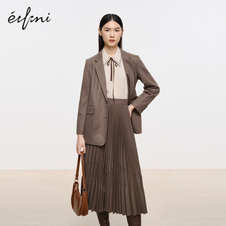 伊芙丽（eifini）伊芙丽气质飘带领通勤甜美衬衫上衣1EA122721 浅卡其 160/84A/M