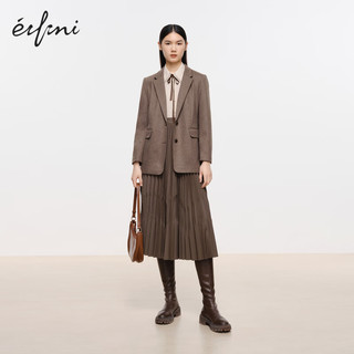 伊芙丽（eifini）伊芙丽气质飘带领通勤甜美衬衫上衣1EA122721 浅卡其 160/84A/M