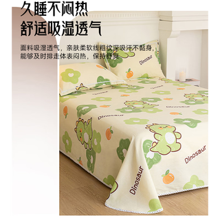 南极人加厚老粗布床单单件亚麻棉麻纯棉100全棉被单150*180*200米被单 SA-超级恐龙-亲肤裸睡 细腻亲肤 150*230CM单床单